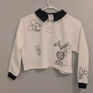 Disney White and Black Mickey/Minnie Polo Top 7/8